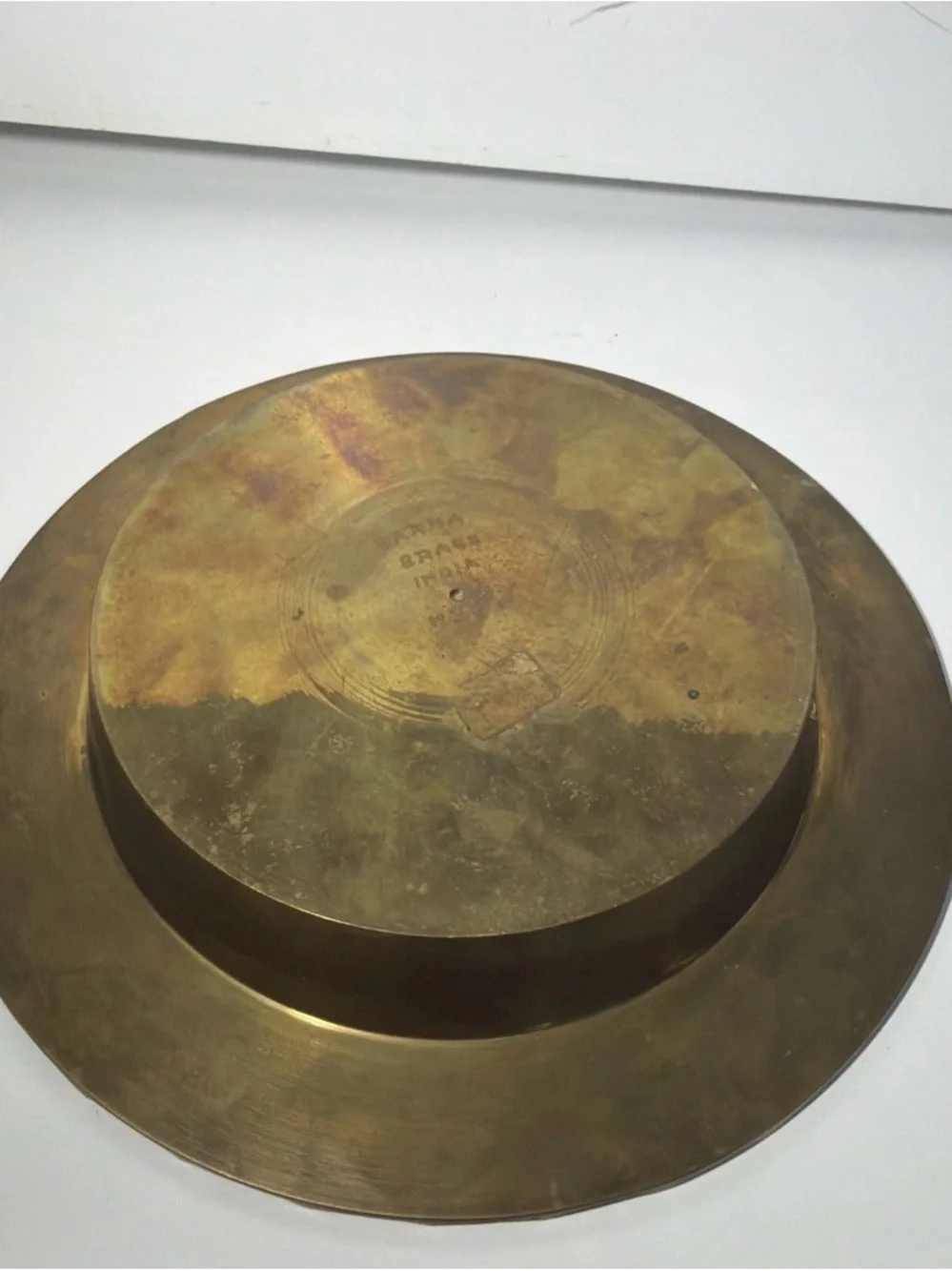 Large Decorative Brass Bowl - Scalloped Rim